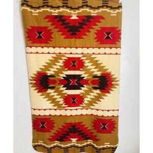 St. Labre Indian School Soft Fleece Throw Blanket Southwest Aztec Brown Red Colo